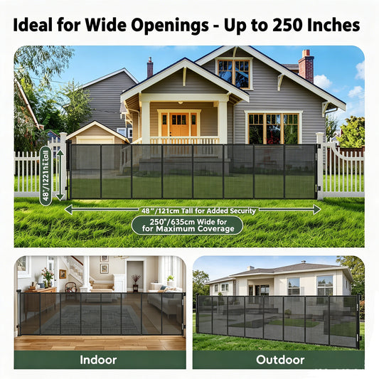 Jugbow Pet Furniture Extra Wide Retractable Baby & Pet Gate
