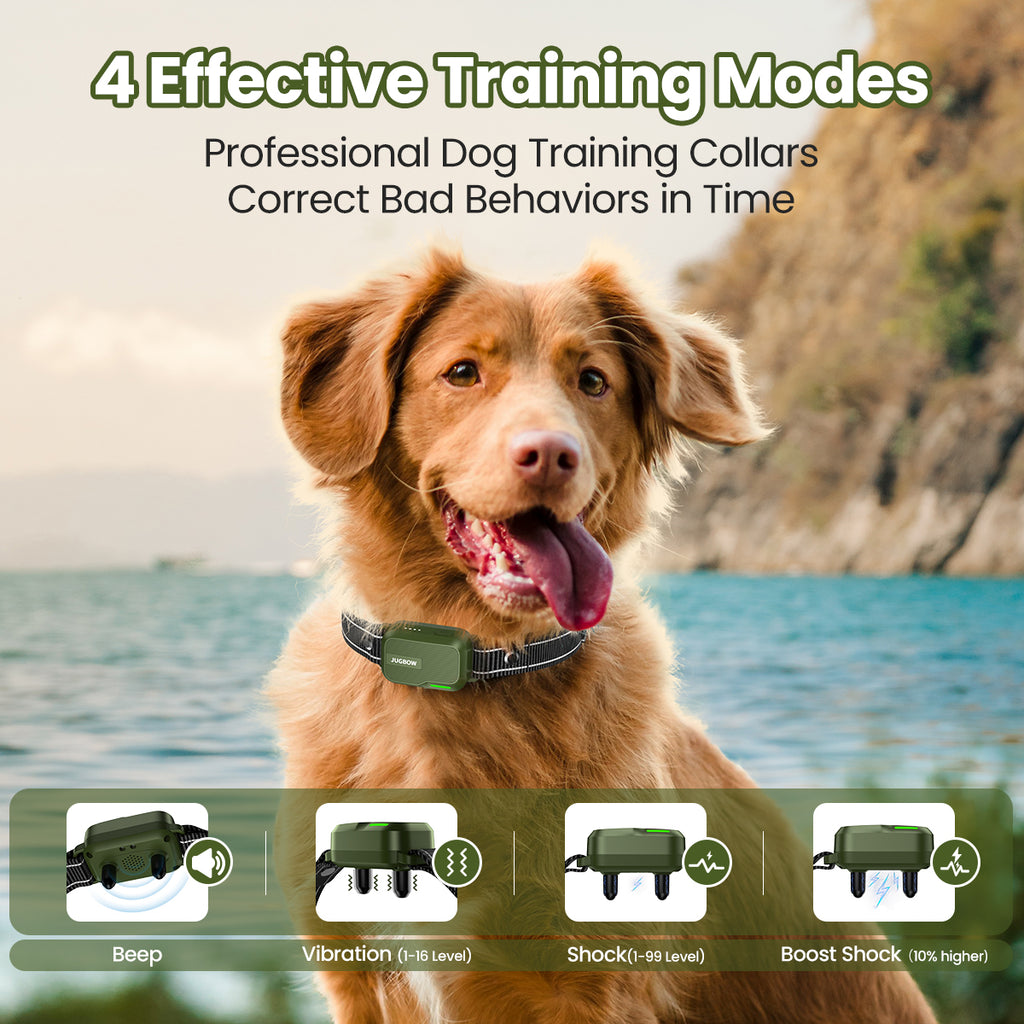 JUGBOW Dog Training Collar DT-612:4 Effective Training Mode,Professional Dog Training Collars , Correct Bad Behaviors in Time