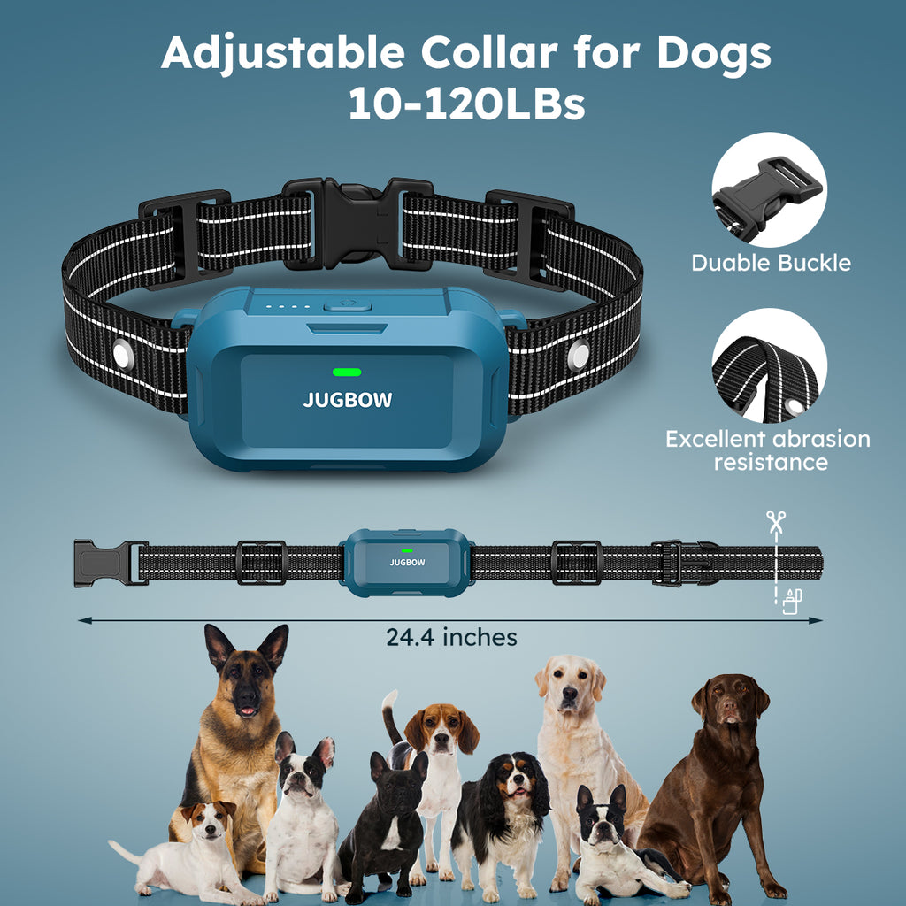 JUGBOW Dog Training Collar DT-68：Adjustable Collar for Dogs 10-120LBs