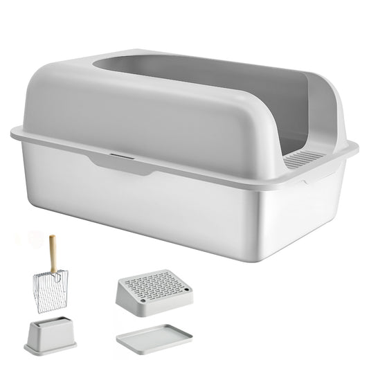 Jugbow Deep Cat Litter Box with Foot Board