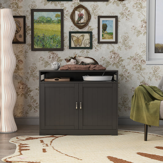 Jugbow Espresso Cat Litter Box Enclosure