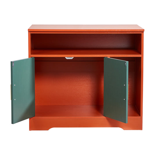 Jugbow Cat Litter Box Cabinet Red & Green