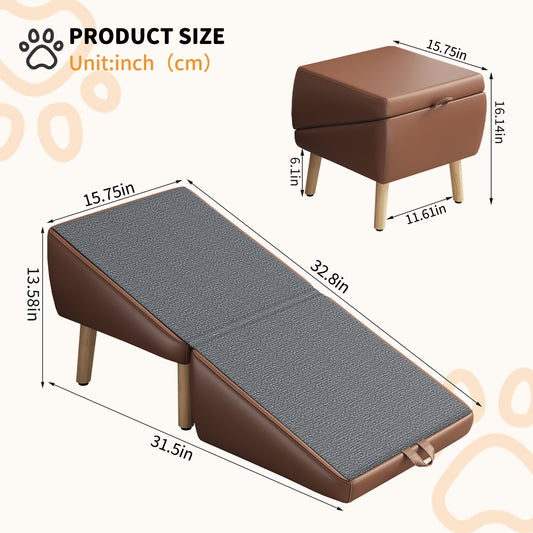 Jugbow Foldable 2-in-1 Wooden Dog Stairs