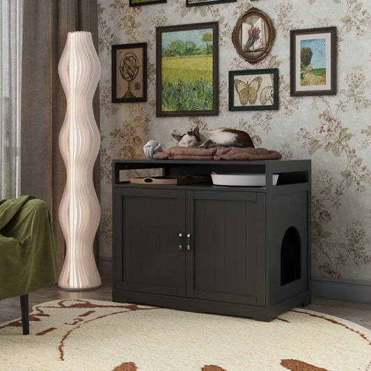 Jugbow Espresso Cat Litter Box Enclosure