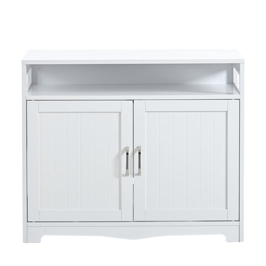 Jugbow White Wooden Cat Litter Box Enclosure